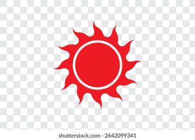 Stylized sun icon in minimalistic black and white design representing ecology and renewable energy