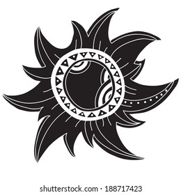 Stylized sun isolated on white. Vector element for your design