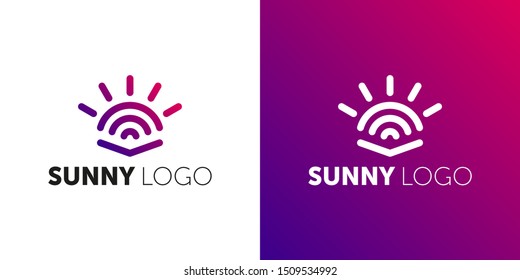 Stylized sun logo. abstract form. Vector design element of the summer SUN.