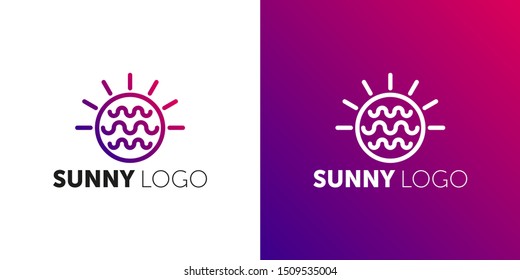 Stylized sun logo. abstract form. Vector design element of the summer SUN.