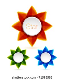 Stylized sun star design elements