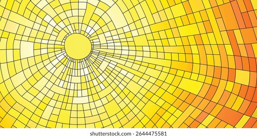 Stylized sun, summer sunlight, sun rays, vector drawing