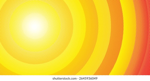 Sol estilizado, luz del sol del verano, rayos del sol, dibujo del Vector