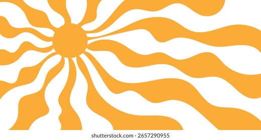 Stylized sun, summer sunlight, sun rays, vector drawing