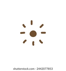 Stylized sun symbol with radiant beams. Vector illustration ideal for solar energy and summer themes.