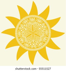 Stylized sun, vector