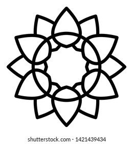 Stylized sunflower icon. Outline stylized sunflower vector icon for web design isolated on white background