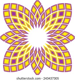 stylized sunflower seeds form geometric flower