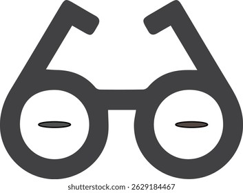 stylized sunglass round icon vector