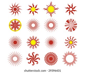 stylized suns vector