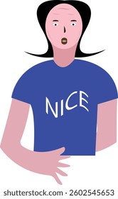 Stylized Surprised Character in a Bold Blue Shirt