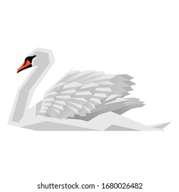 Stylized swan vector on a plain background