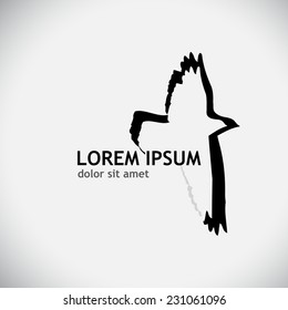 Stylized symbol bird logo. Vector 
