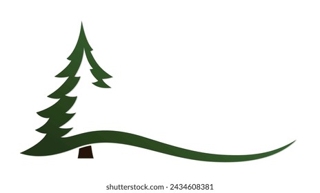 The stylized symbol of a green tree.
