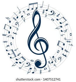 Stylized Symbol Music Notes Stock Vector (Royalty Free) 1407512741 ...