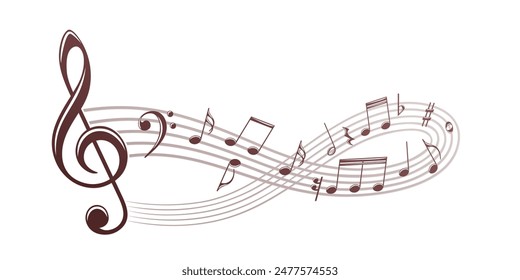 The stylized symbol with music notes.
