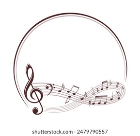 The stylized symbol with music notes.
