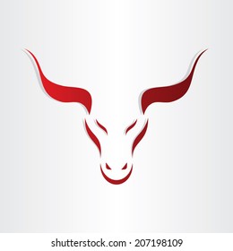 stylized symbol red bull icon design horoscope danger background animal warning power