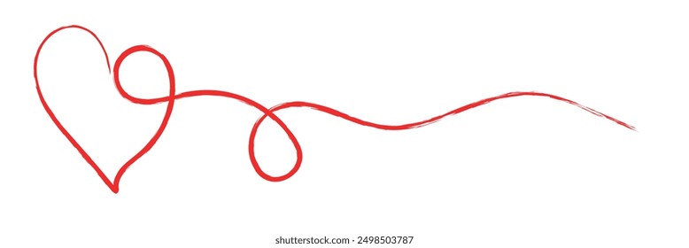 The stylized symbol with red heart on white background. vector illustration.