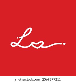 The stylized symbol with red heart template