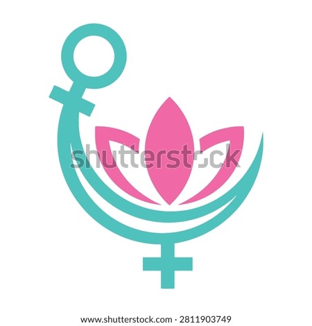 A stylized symbol representing femininity and spirituality in a beautiful design