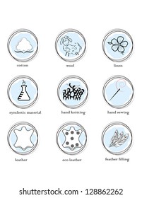 Stylized symbols for various types of materials
