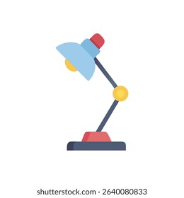Stylized table lamp illustration with flat color and shapes