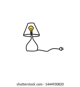 Stylized table lamp. Template for logo