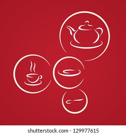 Stylized Tea Icon Set