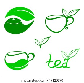 Stylized tea icons