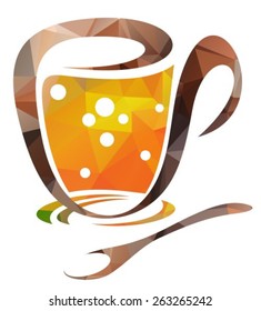 Stylized tea set and set isolated on a white background.