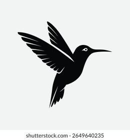 Stylized teal hummingbird in flight, minimalist vector design with clean lines, abstract form, and white background. Ideal for modern decor, branding, and graphic projects.