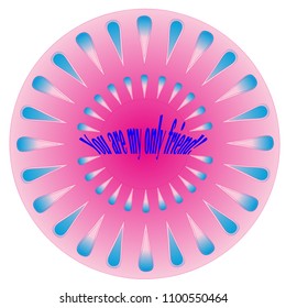 Stylized tears in the double circle form the basis for the message

