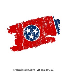 stylized tennessee flag with grunge effect – vintage state flag of tennessee – vector illustration