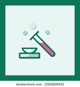 Stylized Test Tube Icon: Science Experiment Graphic