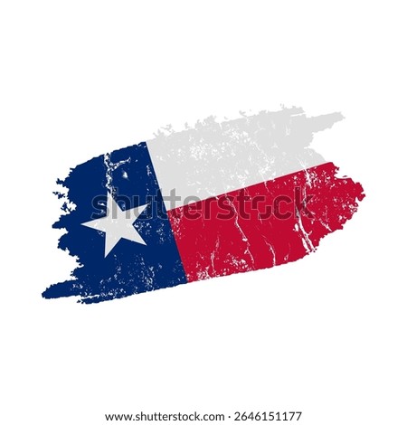 stylized texas flag with grunge effect – vintage state flag of texas – vector illustration