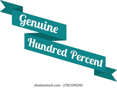 Stylized text banner saying genuine hundred percent