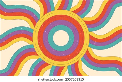 Stylized textured colourful retro background retro 1960s - 1970s for background, wallpaper, poster, graphic element, for you retro colourful project