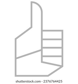 Stylized thumbs up hand gesture. Like icon. Vector illustration.