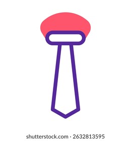 Stylized tie icon illustration with rounded design and vibrant color palette
