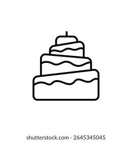 Stylized Tiered Cake Icon Design For Celebrations And Confectionery