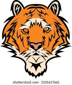 stylized tiger face vector illustration