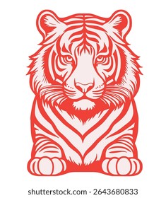 Stylized Tiger Face Vector Illustration