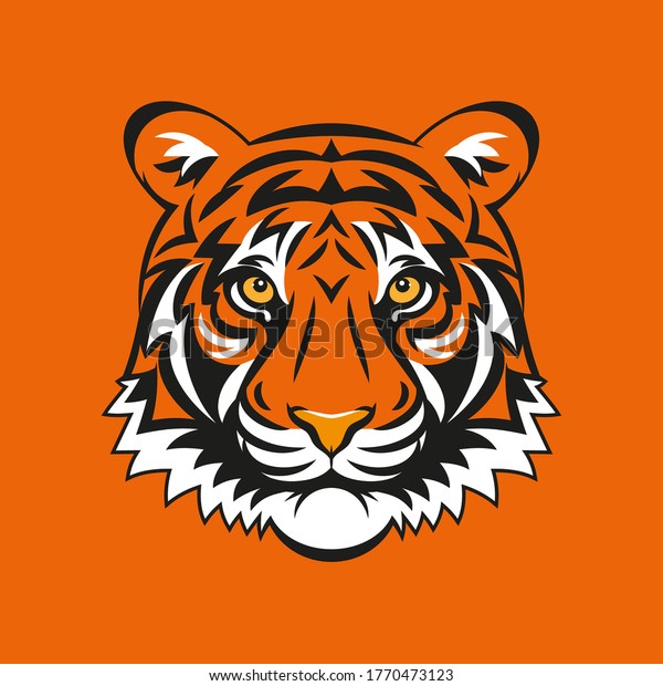 Stylized Tiger Portrait Logo Design Stock Vector (Royalty Free) 1770473123