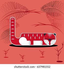 Stylized tiger. Vector illustration.