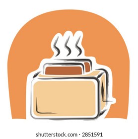 Stylized toaster. Vector concept.