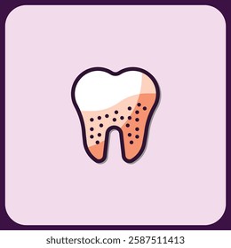 Stylized Tooth Icon: Dental Health and Care Illustration