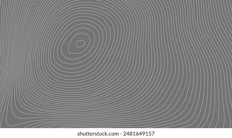 Altura de contorno topográfico estilizada en líneas y contornos. El concepto de esquema geográfico convencional y la ruta de la zona. Blanco sobre fondo gris. Ilustración vectorial.

