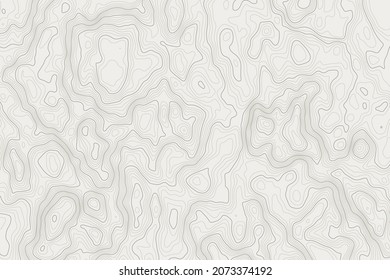 Stylized topographic contour map. Geographic line mountain relief. Abstract lines or wavy backdrop background. Cartography, topology, or terrain path concept. Vector illustration with editable stroke svg