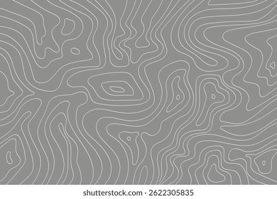 Stylized Topographic Contours in Lines and Brown Drawing. Vector illustration